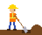 Construction worker digging